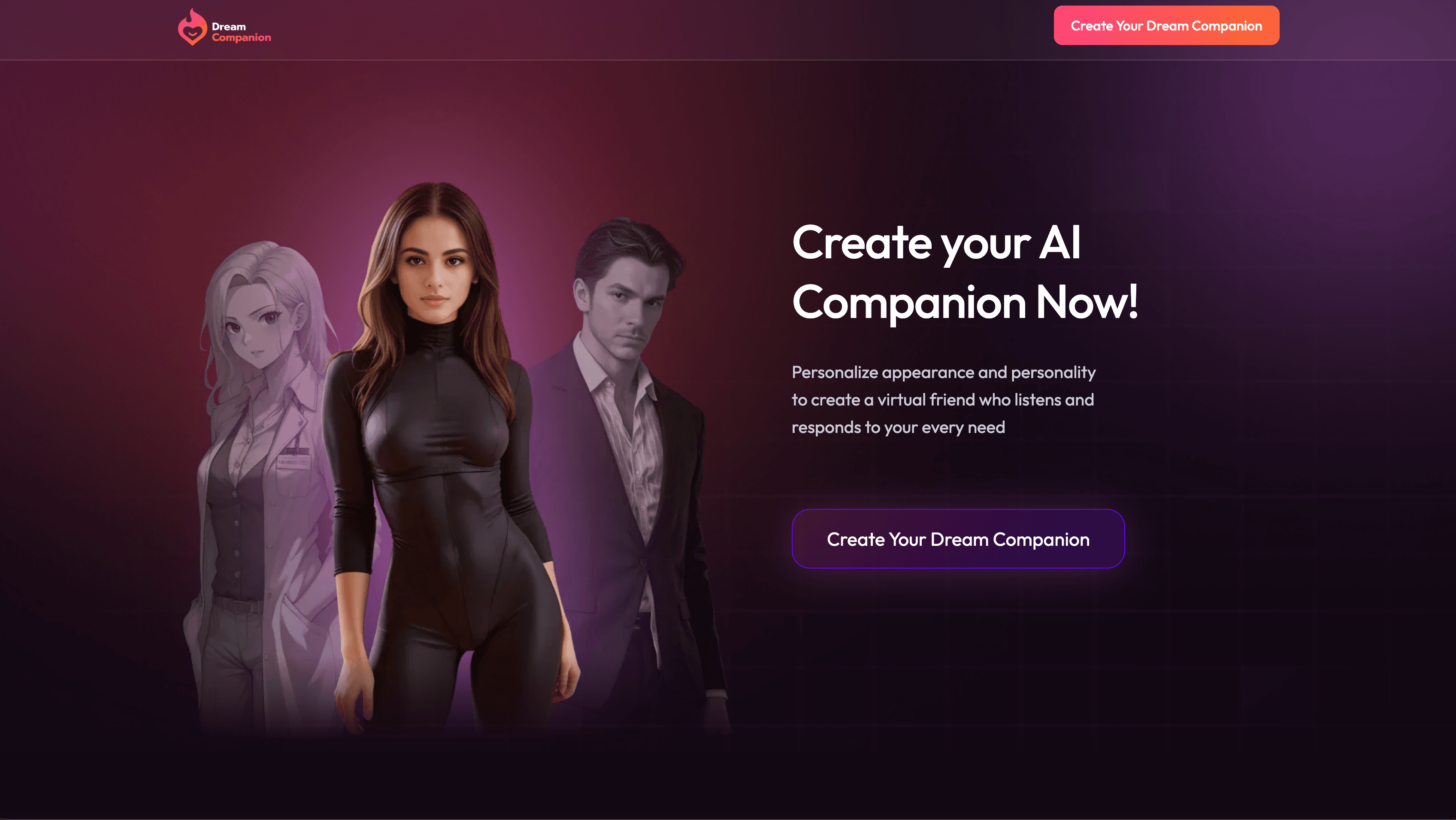 Dream Companion Generador MILF con IA con aplicaciones móviles personalizadas de memoria de novia e imágenes fotorrealistas