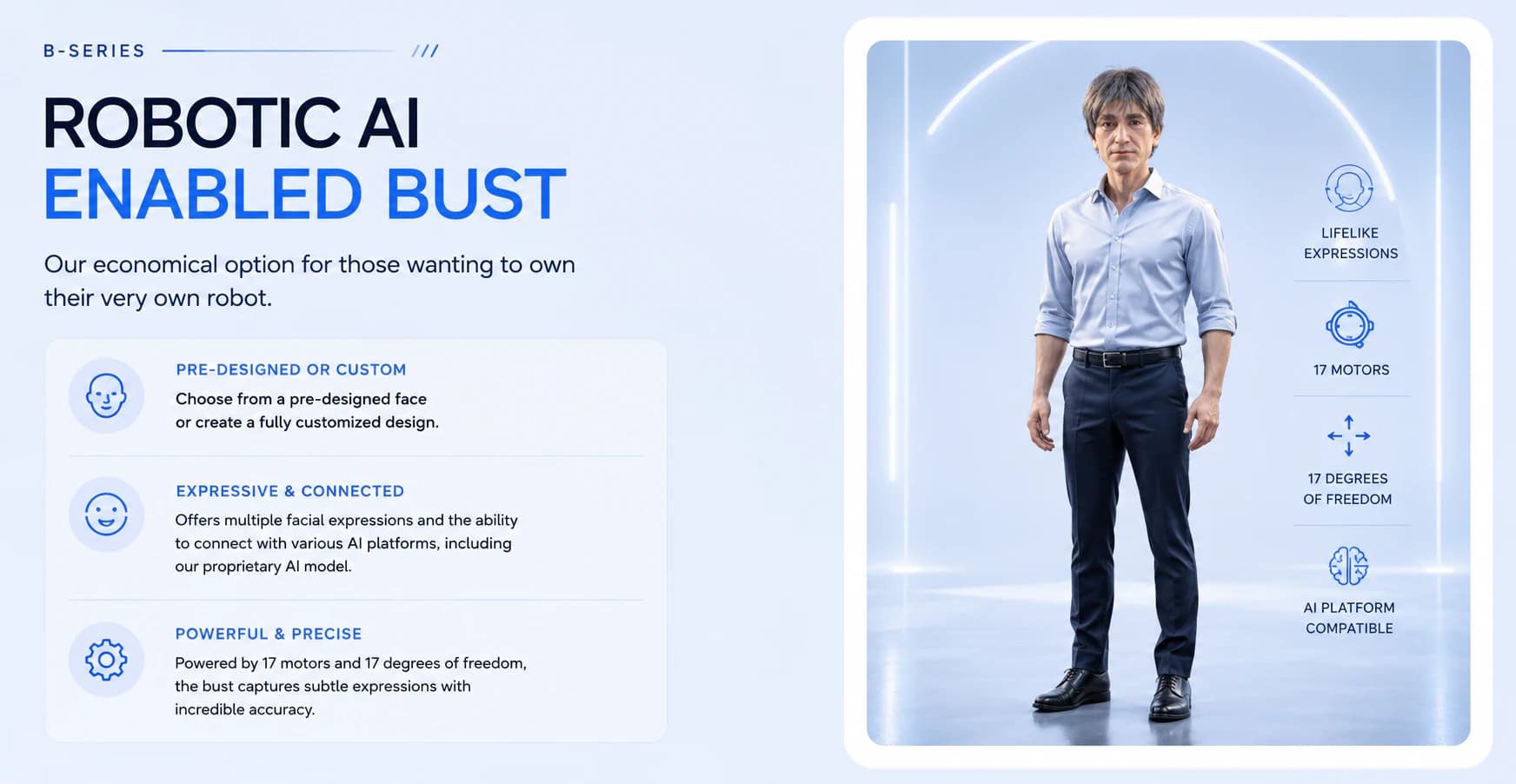 Busto robótico com IA Realbotix B-Series