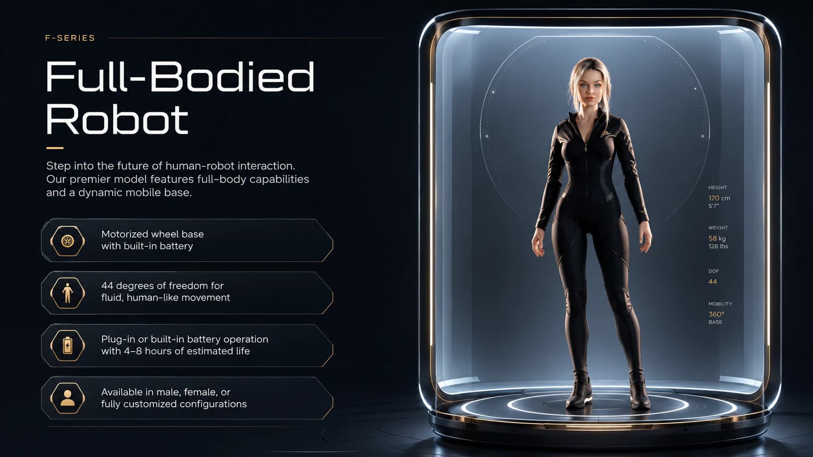 Realbotix F-Series full-body humanoid robot