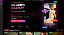AI Allure homepage showing fictional AI girlfriend chat images video live rooms and memory