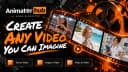 Animator Hub orange and black brand banner with a film reel and a strip of adult character scenes