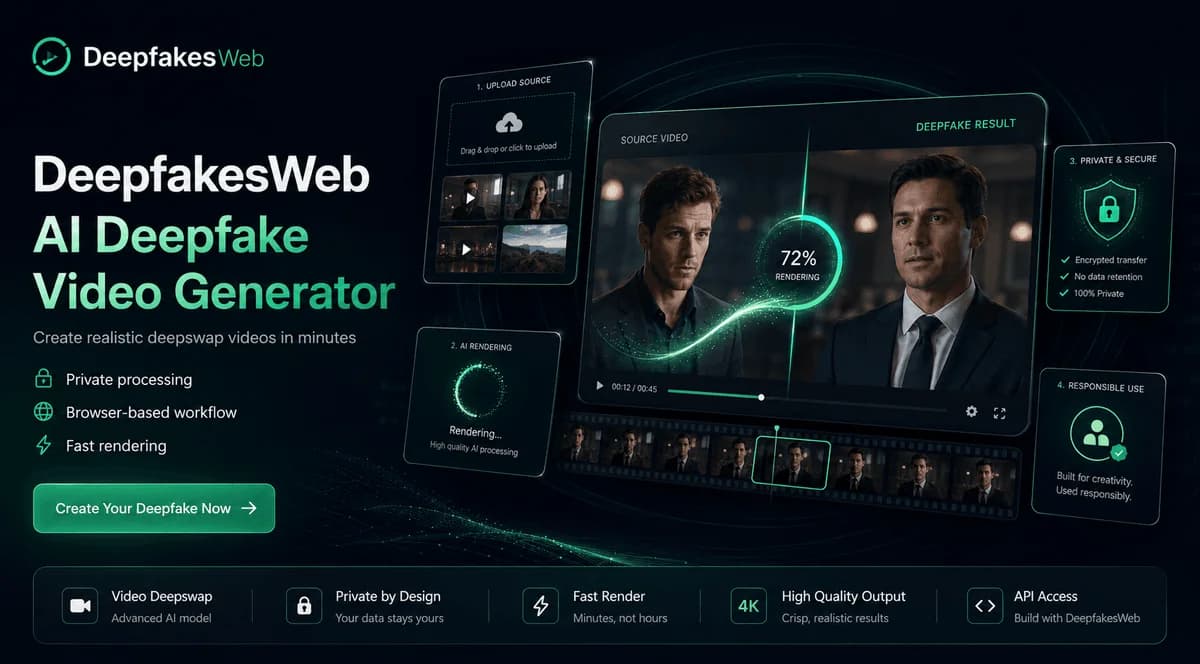 Interfaz de la aplicación web de intercambio de rostros deepfakes