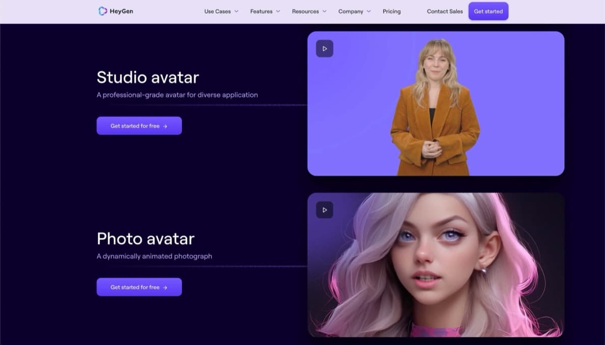 Interface da plataforma de avatares com IA e vídeo traduzido HeyGen