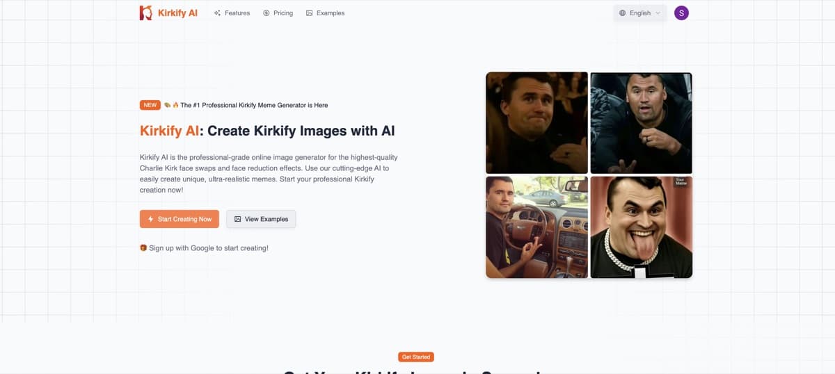 Captura de tela do Kirkify AI