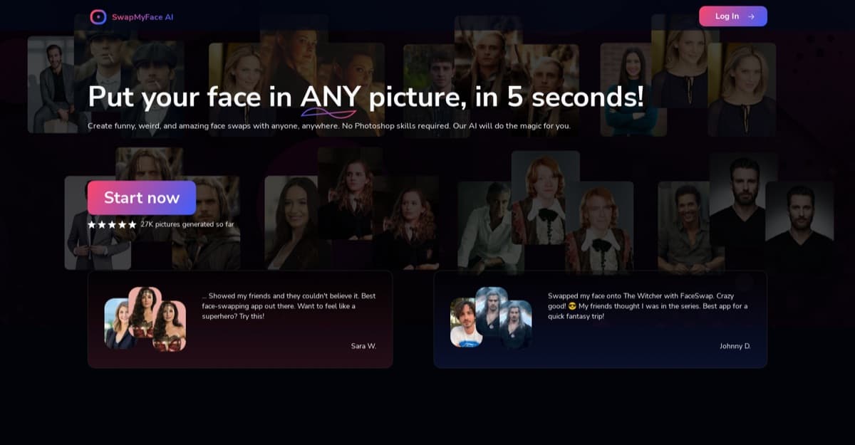 Captura de pantalla de SwapMyFace