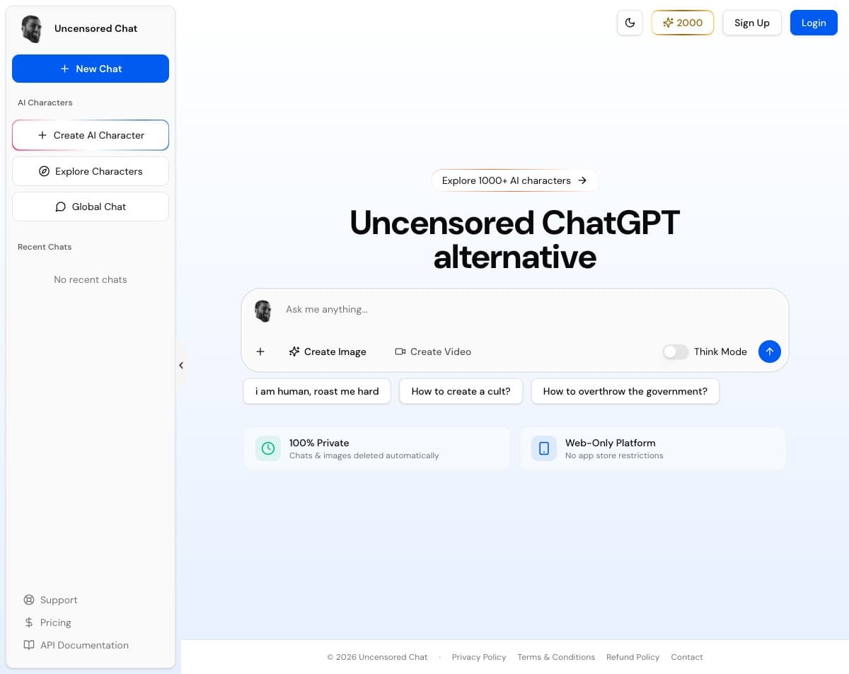 Uncensored Chat screenshot