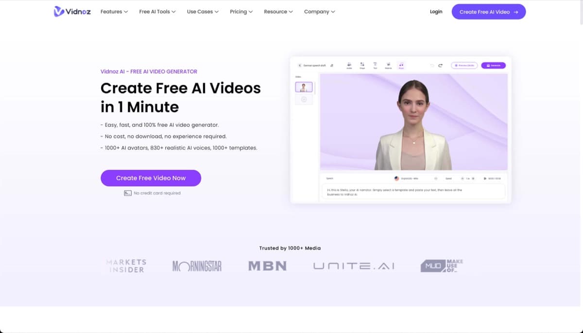 Vidnoz screenshot