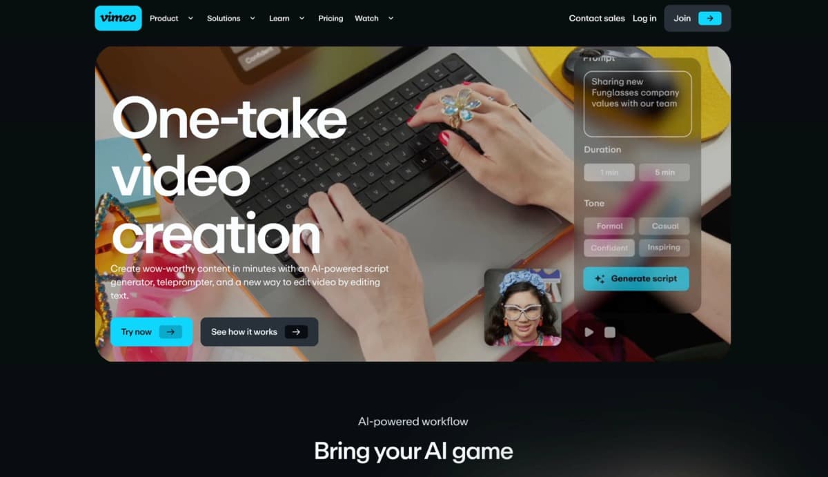 Vimeo AI screenshot