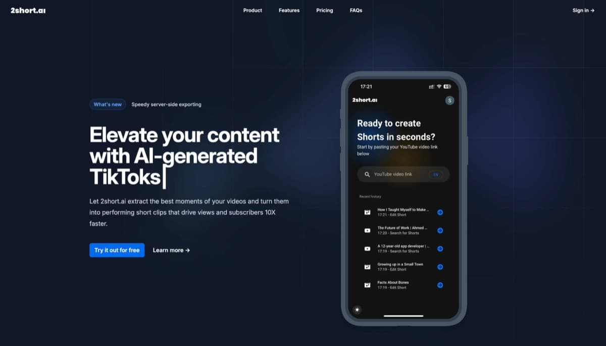 2Short.ai screenshot