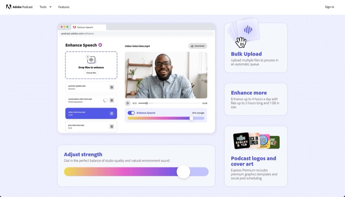 ADOBE PODCAST AI screenshot