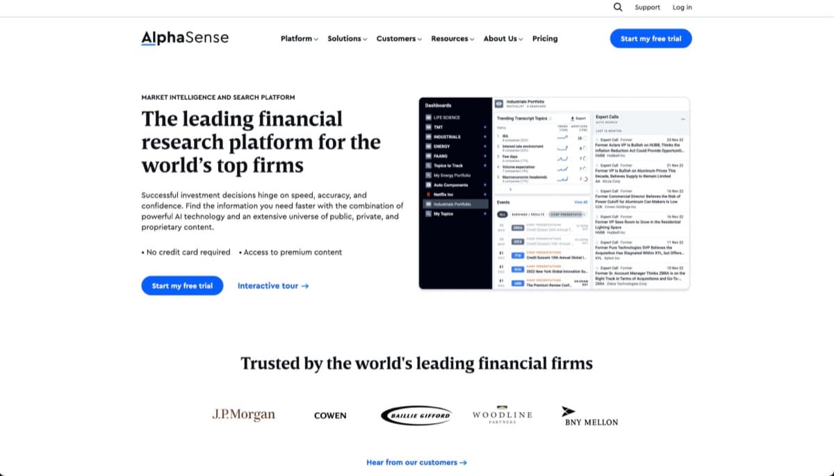 AlphaSense screenshot