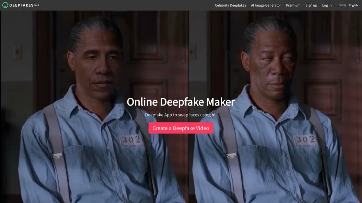 Deepfakes Web screenshot