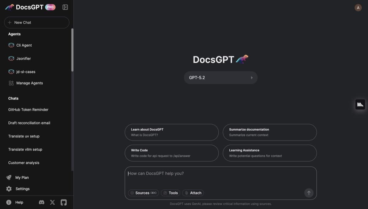 DocsGPT screenshot