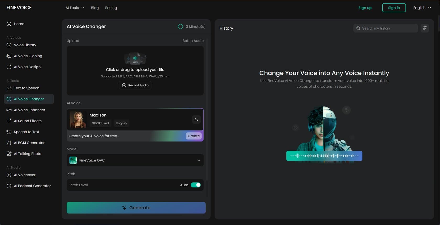 FineVoice Voice Changer screenshot