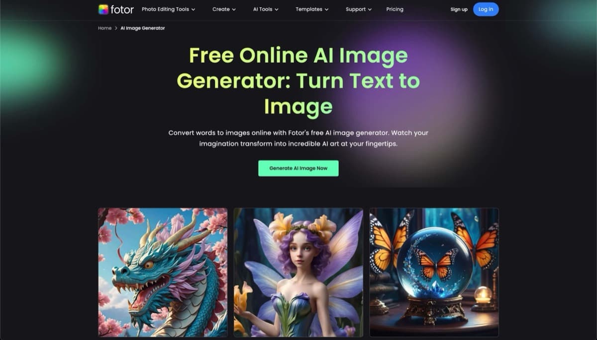 Fotor Image Generator screenshot