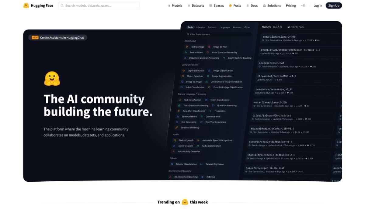 Hugging Face screenshot