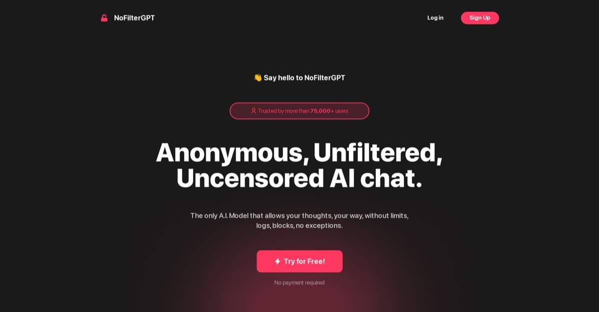 NoFilterGPT screenshot