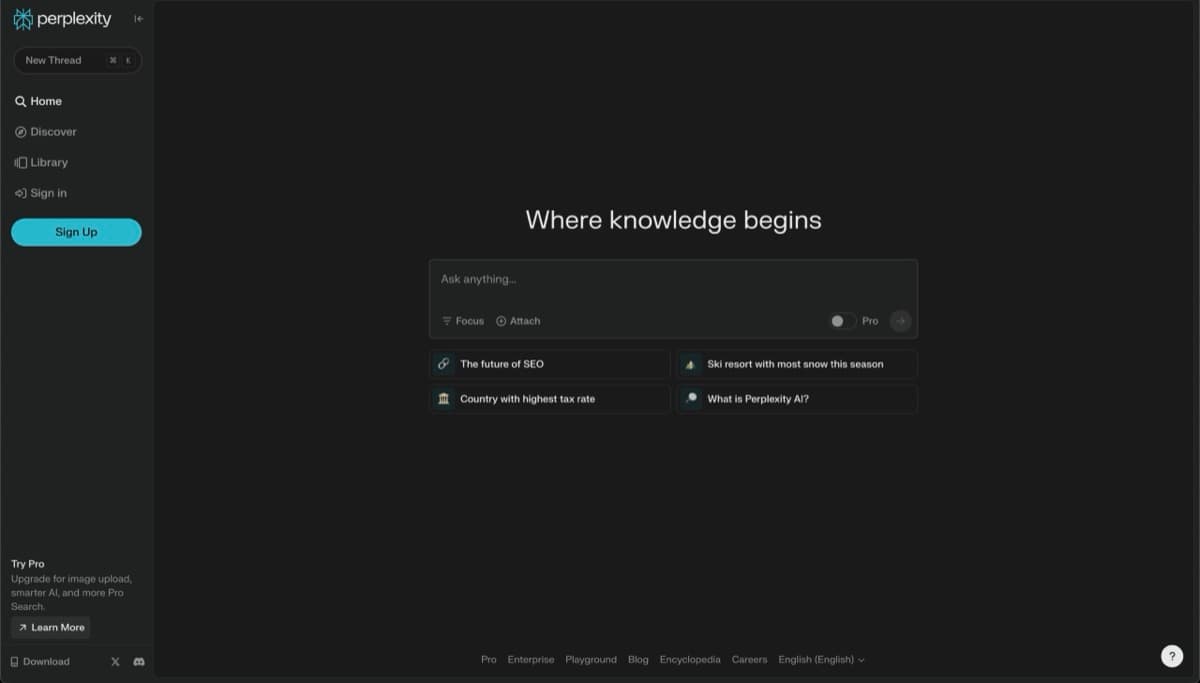 Perplexity screenshot