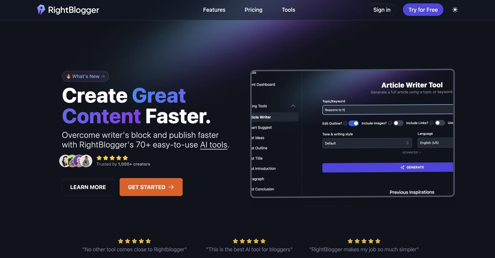 RightBlogger screenshot