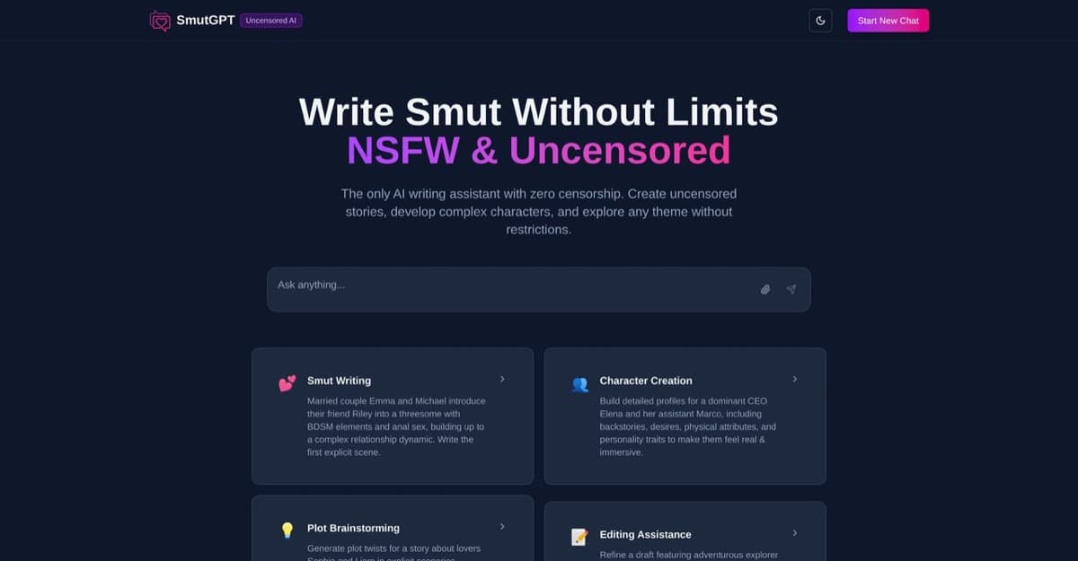 SmutGPT AI screenshot
