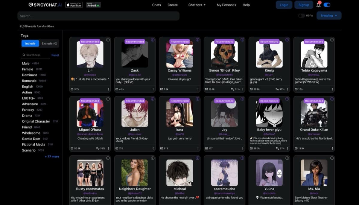 SpicyChat AI screenshot