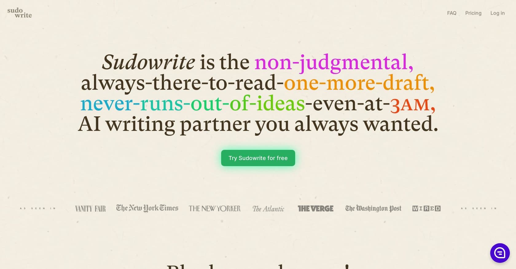 Sudowrite screenshot