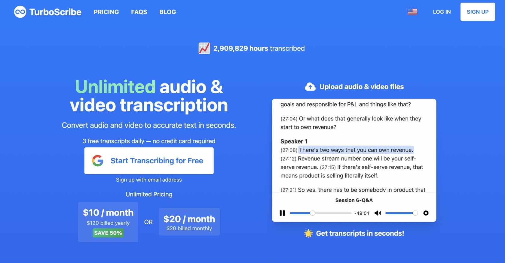 TurboScribe screenshot