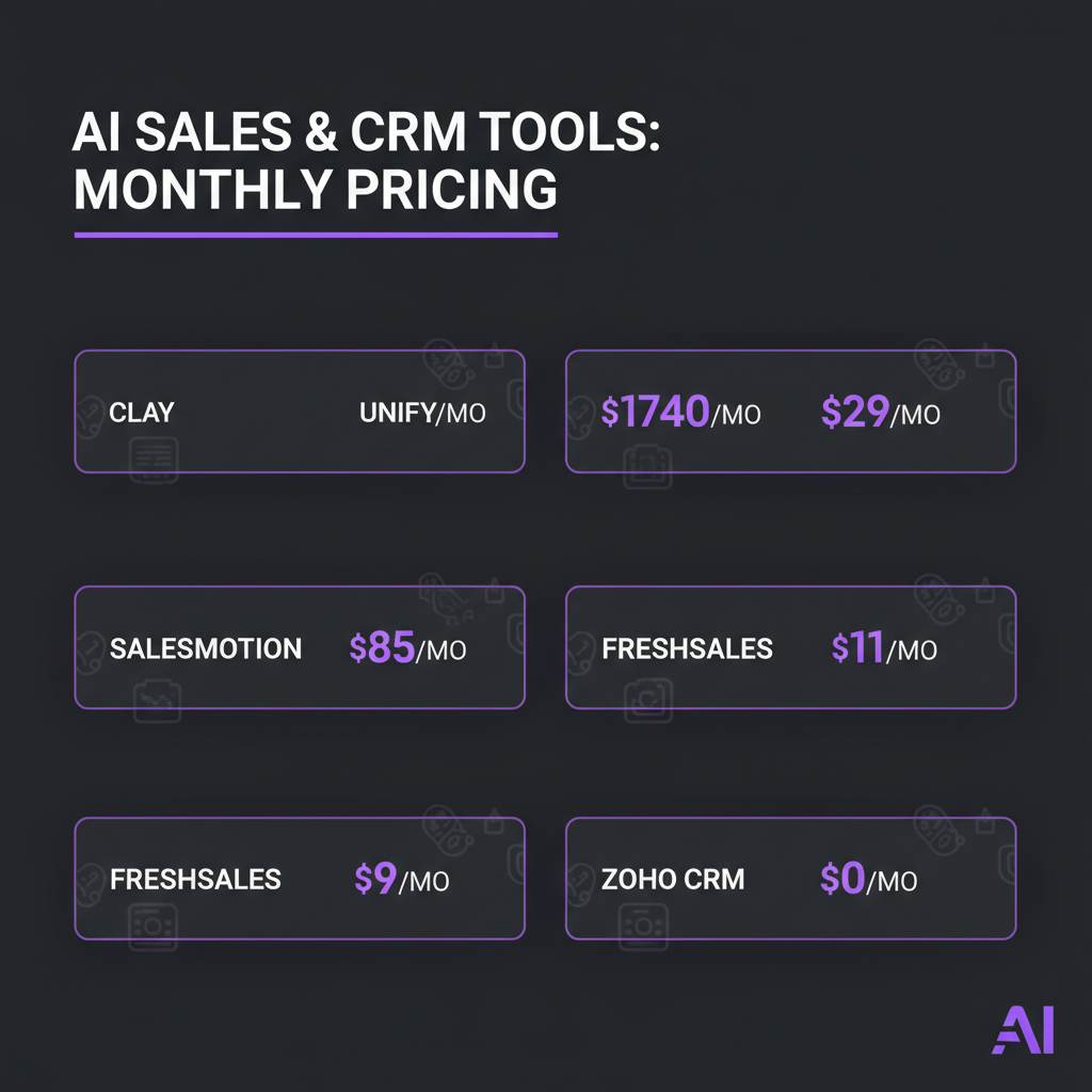 Pricing comparison infographic for Best AI Sales Tools (2026) – Complete Guide with Pricing