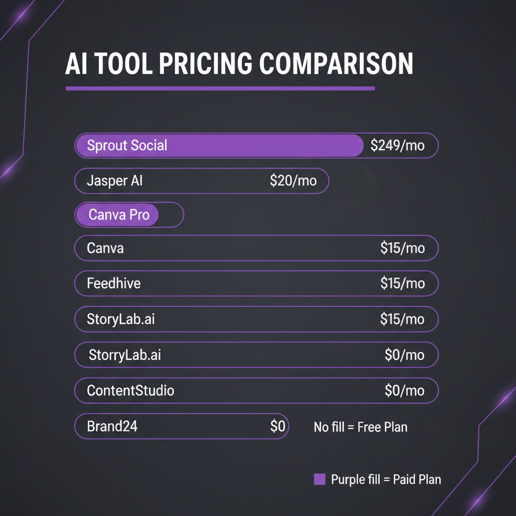Pricing comparison infographic for Best AI Social Media Tools 2026 - Complete Guide for Marketers