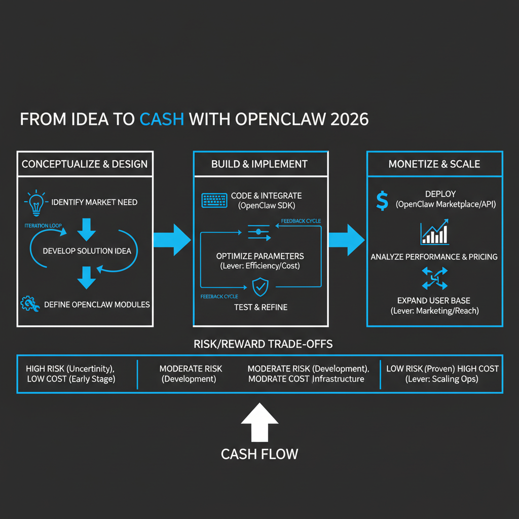 How to Make Money with OpenClaw 2026 — process diagram